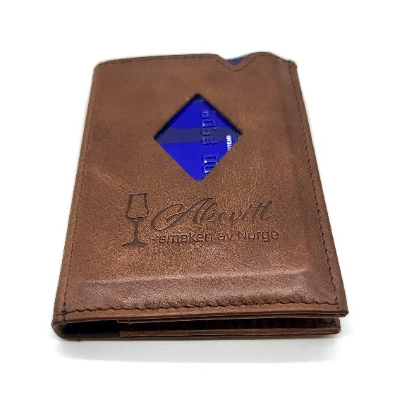 Exentri Mini lommebok/kortholder i ekte skinn